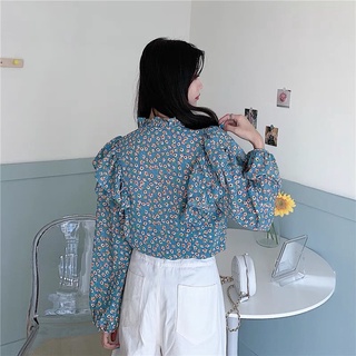 Áo sơ mi hoa xanh