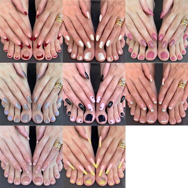 Móng Chân Giả Bằng Acrylic Giả Hình Vuông Che Phủ Toàn Diện Cho Nữ