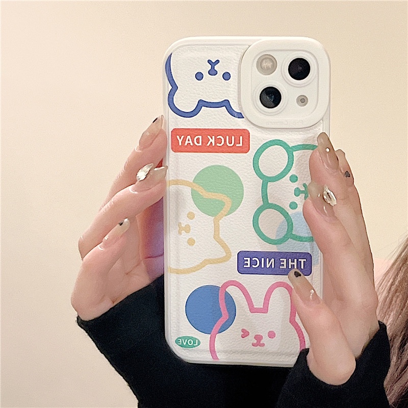 Ốp lưng iphone Ốp Điện Thoại Da In Hình Gấu Hoạt Hình Cho iphone 13Promax 11 / 12 / xsmax / 7 / 8 Dinuo case