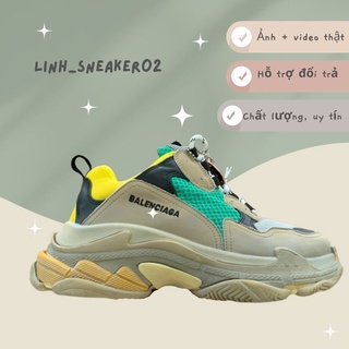 Giày Balen Trips Màu Xanh Vàng Giày Thể Thao 11  Chuẩn Màu Xanh Vàng Nam Nữ Độn Đế