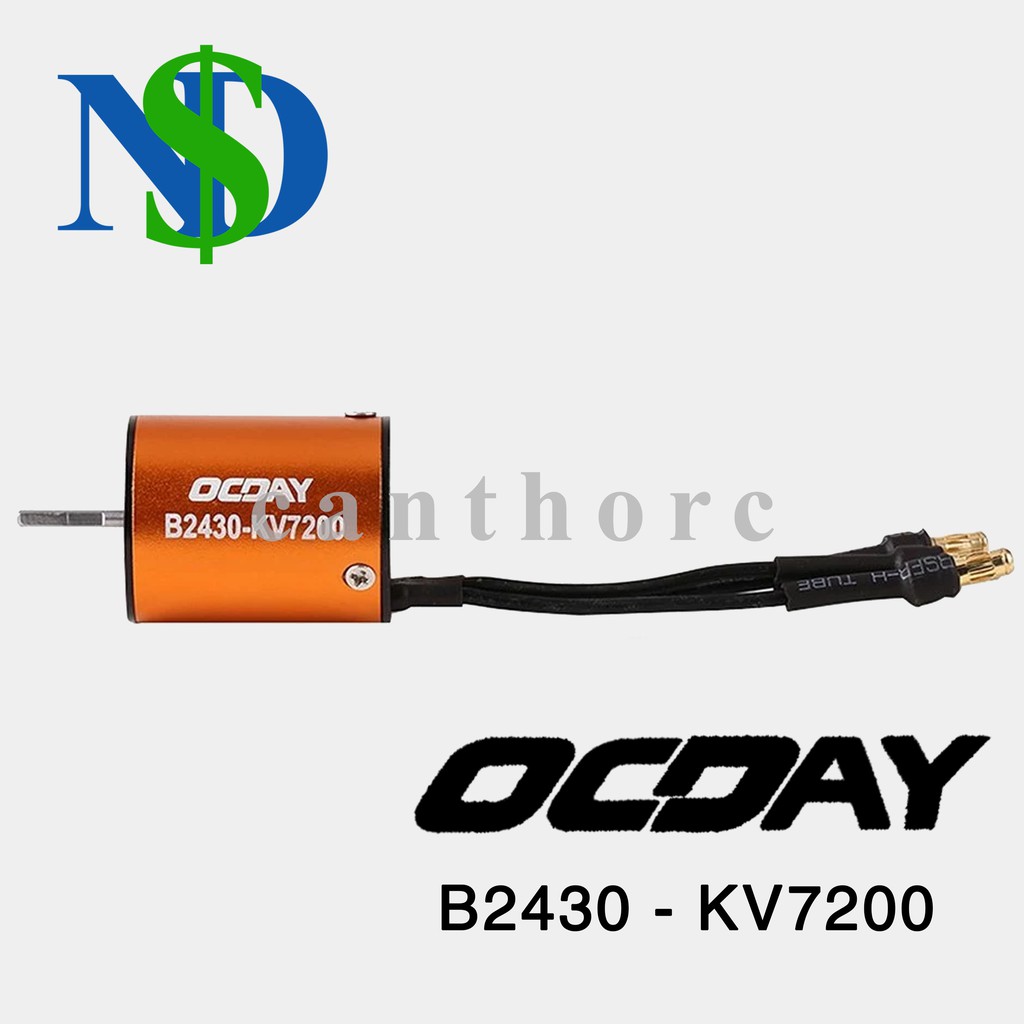 Động Cơ motor OCDAY 2430 B2430 7200KV 7200 Senseless Không Chổi Than 1/16 1/18 RC Car