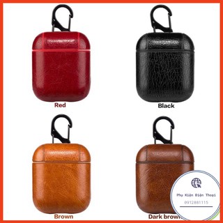 Vỏ bọc giả da trơn cho hộp sạc tai nghe Bluetooth AirPods 1 2 🌟 Case AirPod ⚡Phụ Kiện Điện Thoại⚡️