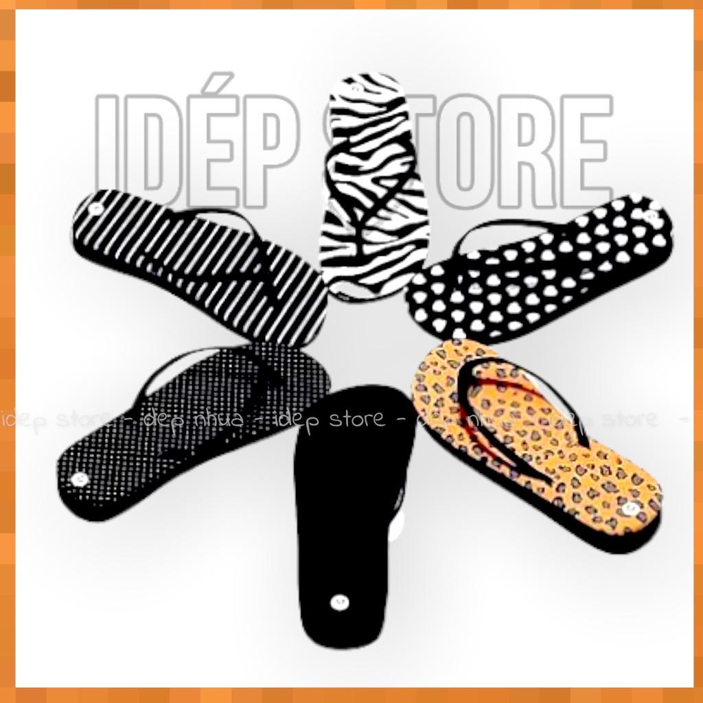Dép cọng chỉ quai mảnh hoạ tiết Da Báo Nâu/ Đen kẹp nữ xỏ ngón mũi tròn đi biển mùa hè Maipy DL179