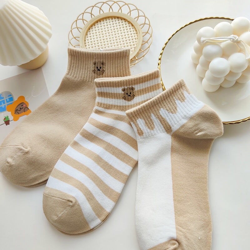 Tất nữ cổ ngắn cute dễ thương set 5 đôi vớ nữ phong cách Hàn Quốc CAMILA T19