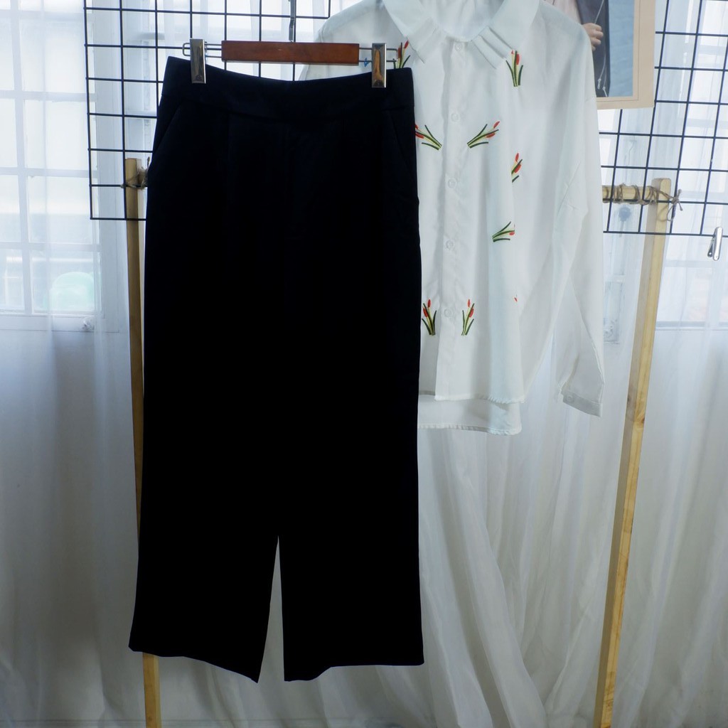 Quần ống rộng nữ lưng cao 💖 FREESHIP 💖 dây kéo sau ôm bụng tôn dáng kèm ảnh thật | BigBuy360 - bigbuy360.vn