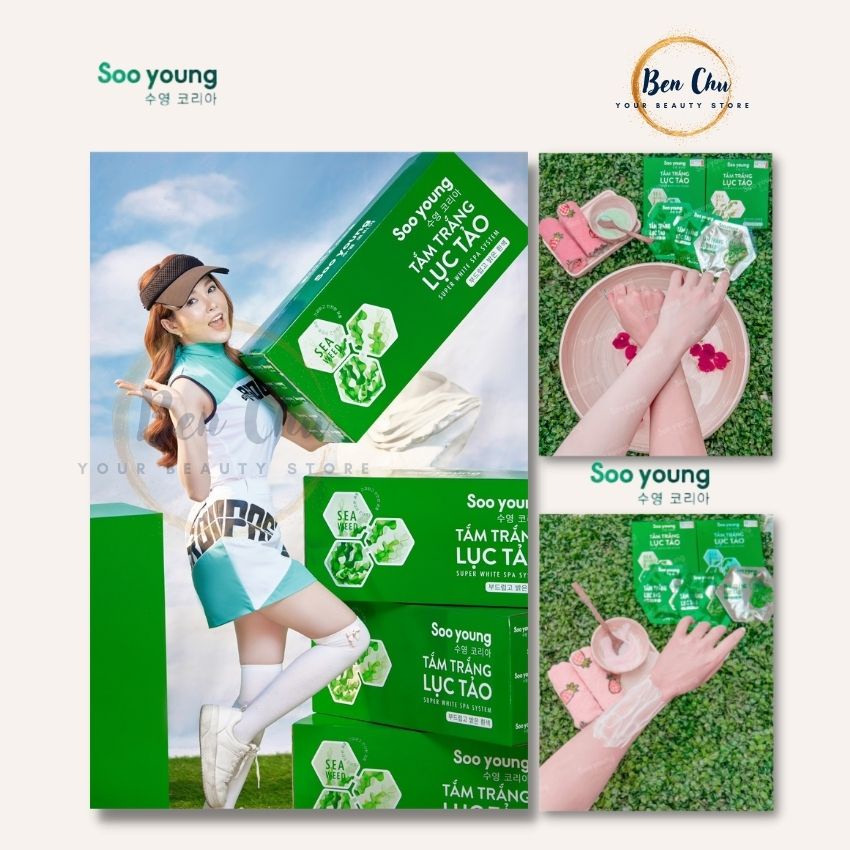 Tắm Trắng Lục Tảo SOOYOUNG KOREA – Giúp Da Trắng Sáng Tự Nhiên, Giữ ẩm & Săn Chắc, Chống Lão Hóa Da | BenChu Beauty | BigBuy360 - bigbuy360.vn