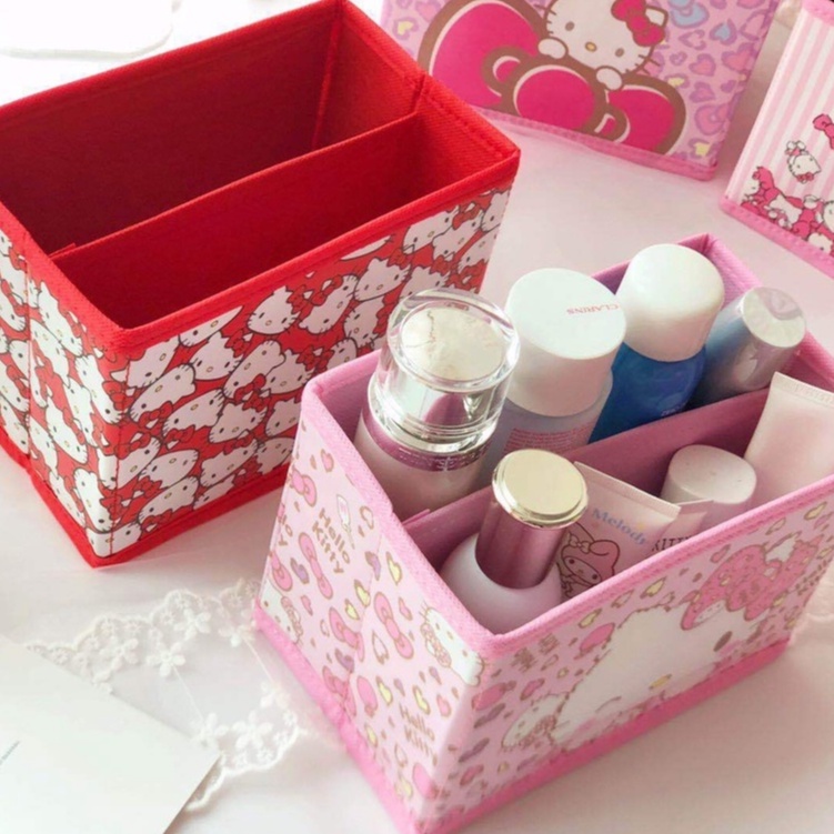 Hộp đựng mỹ phẩm XIAODUOJIAJU để bàn bằng da có thể gấp gọn tiện dụng