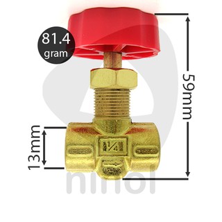 Van vặn khóa gas đồng ren 13mm