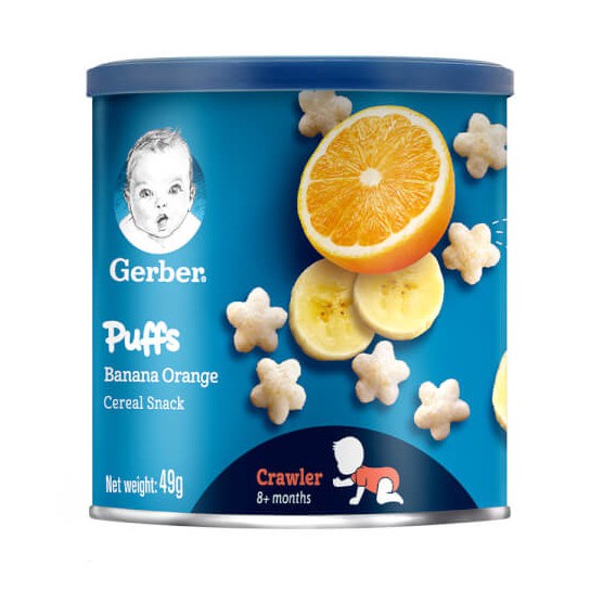 Bánh ăn dặm ngôi sao Gerber vị Cam Chuối / chuối táo (49gr)