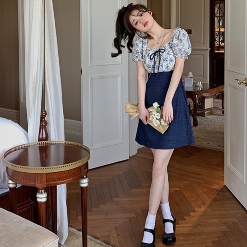 Đầm Nữ Dáng Ôm Họa Tiết Hoa Phong Cách Hàn Quốc Thời Trang Mùa Hè