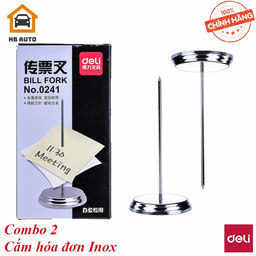 Combo 2 Cắm Hóa Đơn Inox Deli 241 – Combo 2 Cắm Bill Inox Deli 241 – Văn Phòng Phẩm – Đồ Dùng Học Sinh – In Ấn