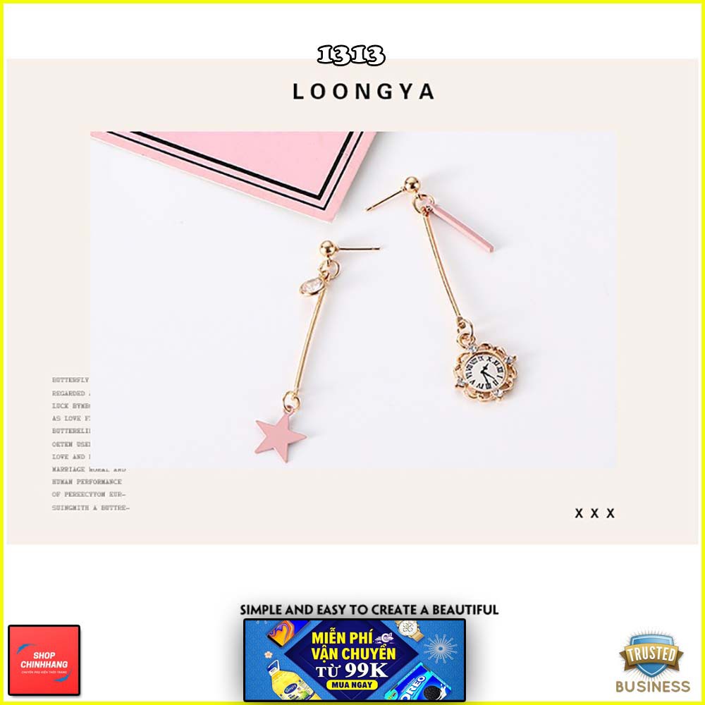 BÔNG TAI NỮ DÁNG DÀI MẶT ĐỒNG HỒ CỰC LẠ PHONG CÁCH - CH1313