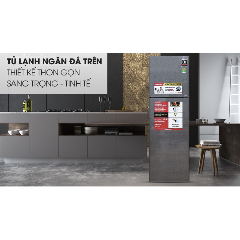 Tủ lạnh 271 lít Sharp SJ-X281E-SL Bạc thép không gỉ