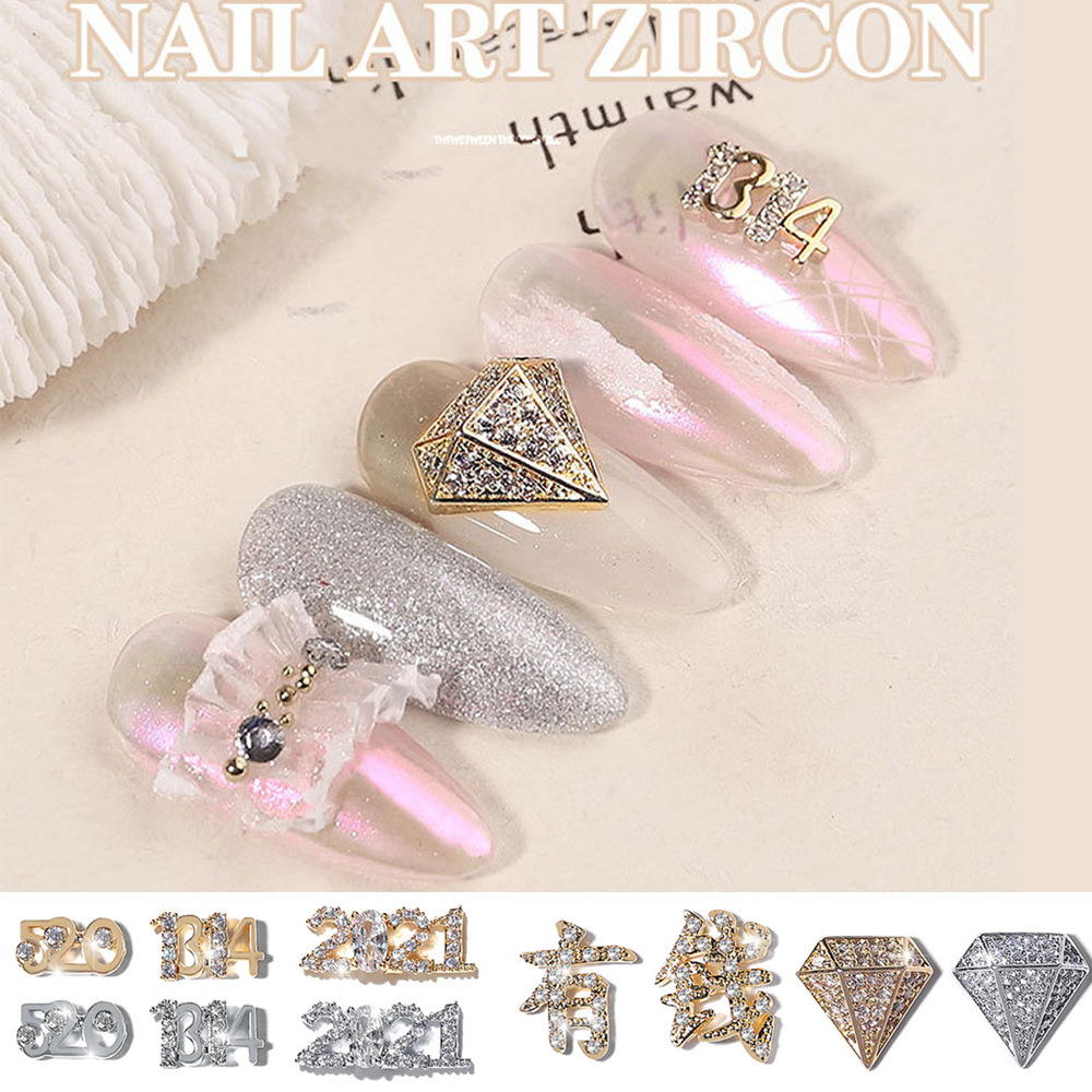 Đá đính móng tay giả 3D 2021 chất liệu zircon 520 phong cách Valentine