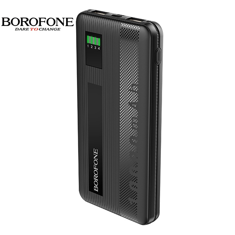 Pin sạc dự phòng 10000mAh BOROPHONE BT32 đèn LED hiển thị, 2 cổng ra 2A - Chính hãng