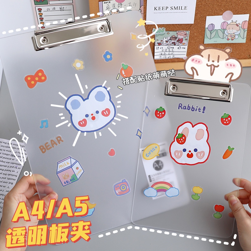 Bảng Kẹp Giấy Khổ A5 / A4 Bằng Nhựa pp Trong Suốt Tiện Dụng Cho Học Sinh / Văn Phòng