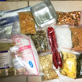 Combo nguyên liệu bánh dẻo thập cẩm kèm khay túi 20c