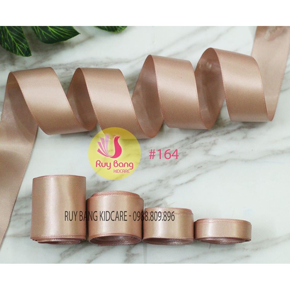 Ruy băng satin ❤️FREESHIP❤️ ruy băng lụa tone hồng ( cuộn 5m)