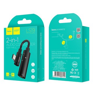 Cáp chuyển 2 in 1 cổng type-c sang jack 3.5mm - hoco ls19