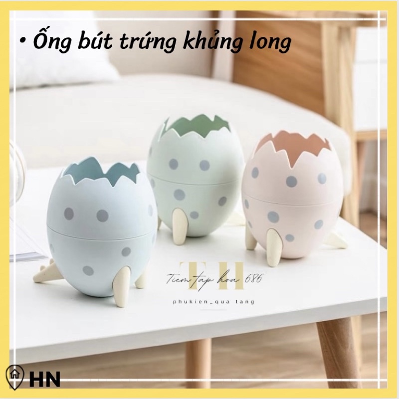 Hộp bút hình trứng khủng longFREESHIPDecor bàn học phụ kiện trang trí bàn học,hộp đựng bút để bàn đa năng PK101