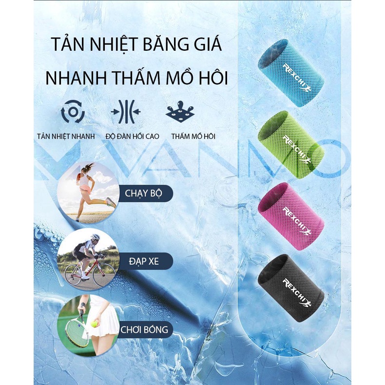 Băng đeo cổ tay thể thao chĩnh hãng Rexchi, phụ kiện tập gym, thể thao, yoga, zumba, chất siêu thấm mồ hôi