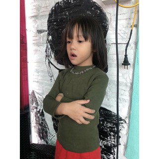 Áo giữ nhiệt len cao cổ cho bé