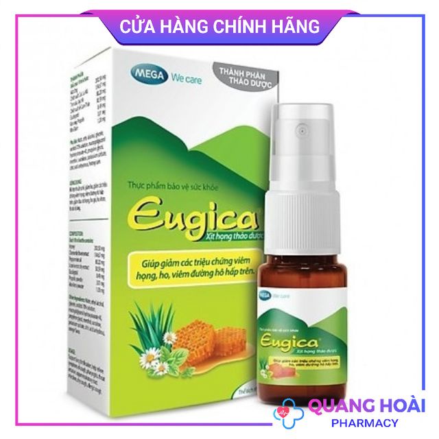 Xịt họng thảo dược Eugica mouth spray, giảm ho, chống viêm đường hô hấp trên