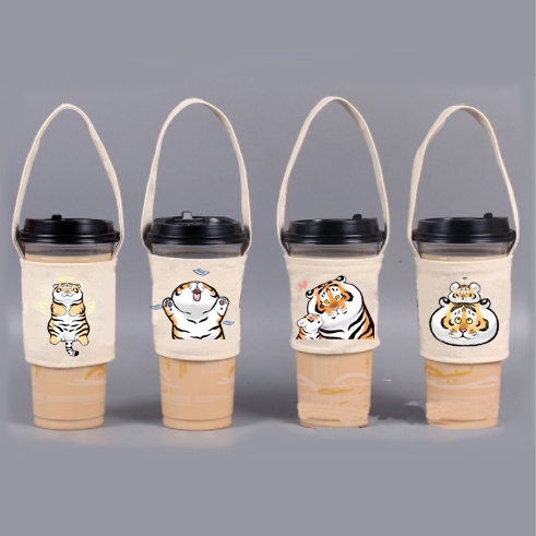 Túi treo cốc ba anh em gấu TTCI3 cup holder  hổ mập bare bear cute molang pusheen gấu brown khủng long hoàng đế mèo