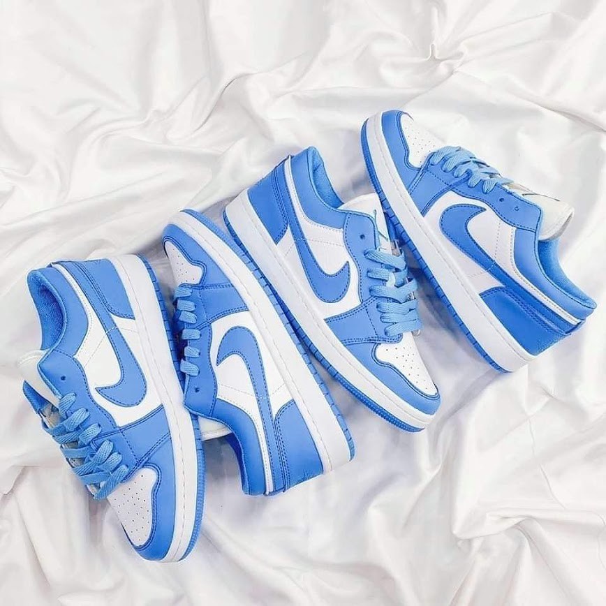Giày Thể Thao Nam Nữ Giá Rẻ, Giày Sneaker Nike Air Jordan 1 Unc Blue Low, JD1 Xanh Dương Cổ Thấp Da Cao Cấp Thoáng Khí | BigBuy360 - bigbuy360.vn