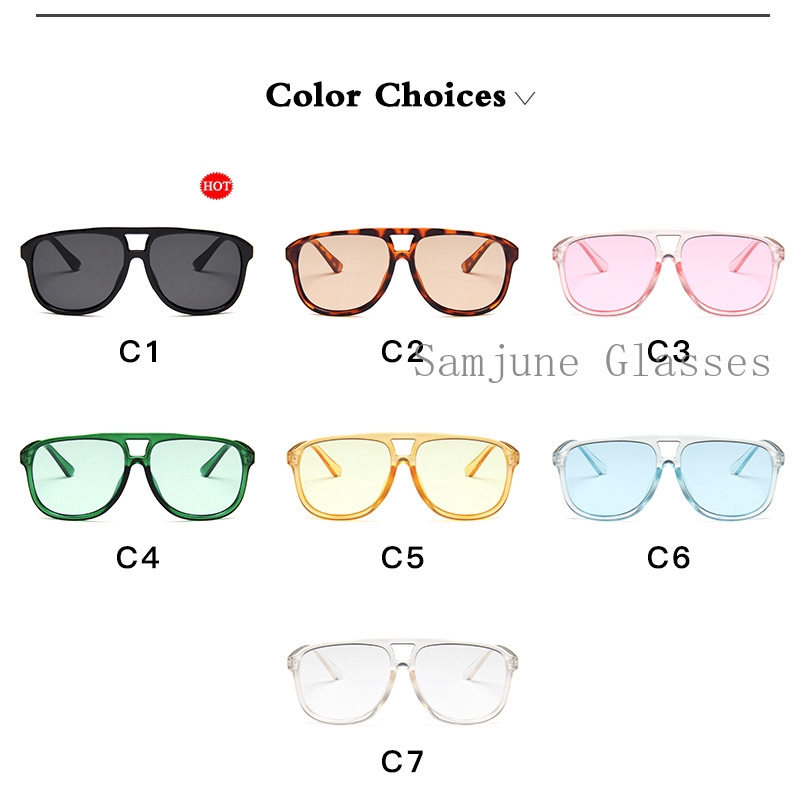Kính Mát Samjune 5181 Gọng Vuông Cỡ Lớn Màu Kẹo Thời Trang Cổ Điển Cho Nam Nữ