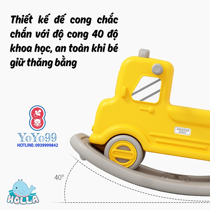 Bập Bênh Chòi Chân Ô Tô Cho Bé 2 in 1 Cao Cấp Holla 2021 -YoYoShop99