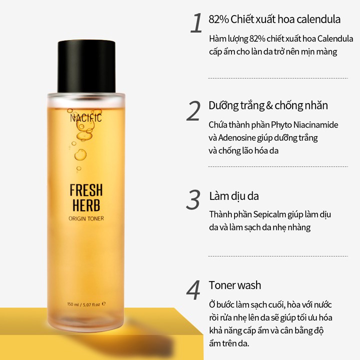 [BEST SELLER] Toner dưỡng ẩm NACIFIC Fresh Herb Origin Toner 150ml