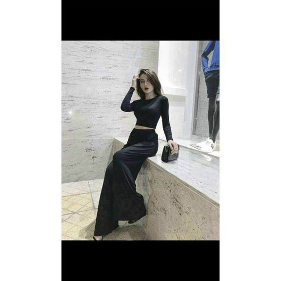 Sét Bộ 2 Món Áo Tay Dài Và Quần Ống Rộng Chất Cotton Mềm Co Giãn Tốt Phù Hợp Đi Chơi, Du Lịch Thoải Mái [NEW UNISEX]