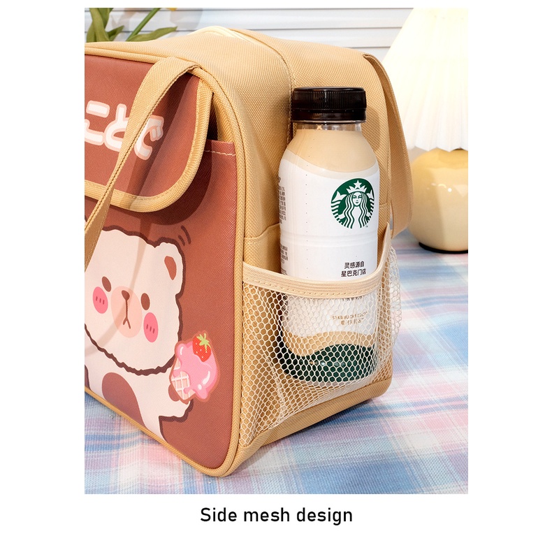 Túi Đựng Hộp Cơm Giữ Nhiệt Họa Tiết Hoạt Hình Đáng Yêu