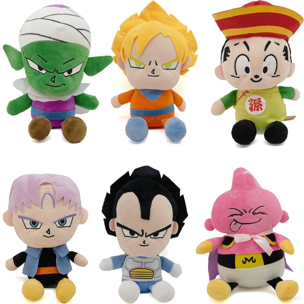 Đồ Chơi Nhồi Bông Mềm Hình Nhân Vật Son Goku Vegeta Trunks Majin Buu Hoạt Hình Dragon Ball 25cm