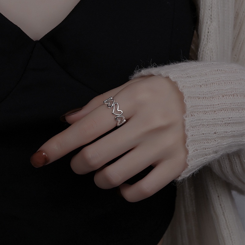 Nhẫn hở thiết kế hình trái tim thời trang