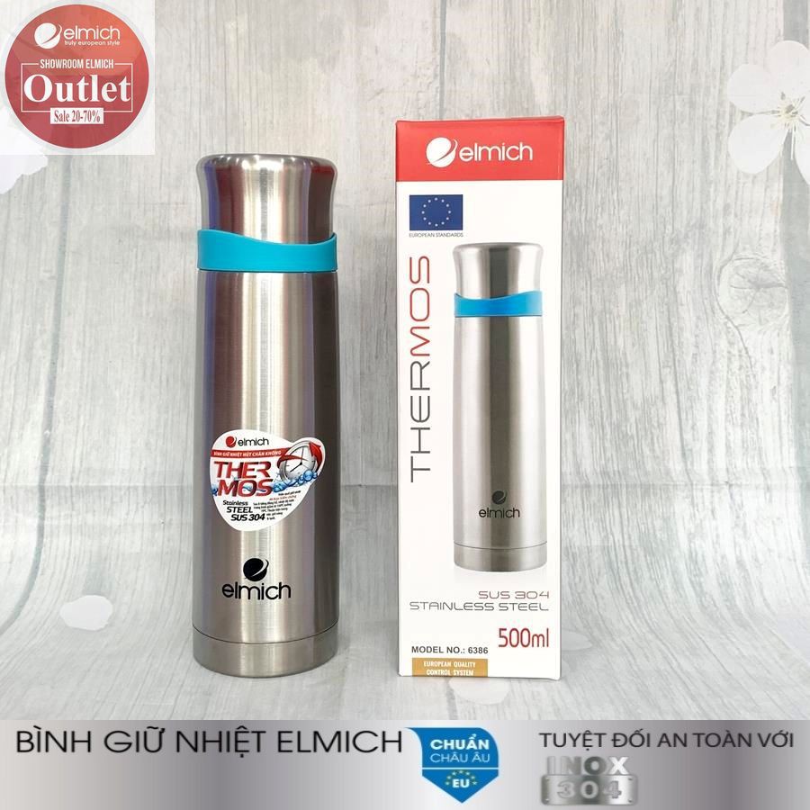 Bình Giữ Nhiệt Inox 304 Nóng 8h Lạnh 12h ELMICH 6386 500ml/750ml/1000ml