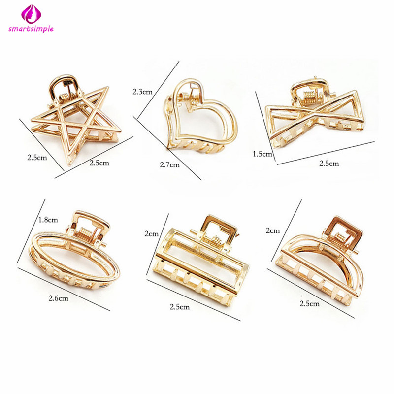 Kẹp tóc hợp kim hình trái tim đơn giản cho nữ
