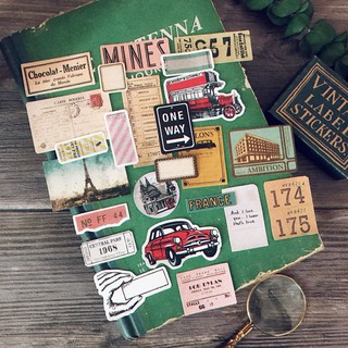 Sticker du lịch phong cách nước Anh cổ