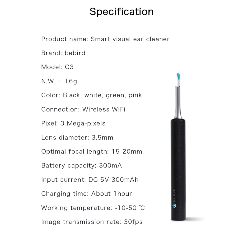 Dụng cụ lấy ráy tai thông minh Bebird M9 Pro | Bebird C3