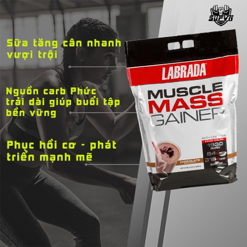 Muscle Mass Gainer 12Lbs Labrada - Sữa tăng cân dành cho người gầy Chính hãng giá tốt