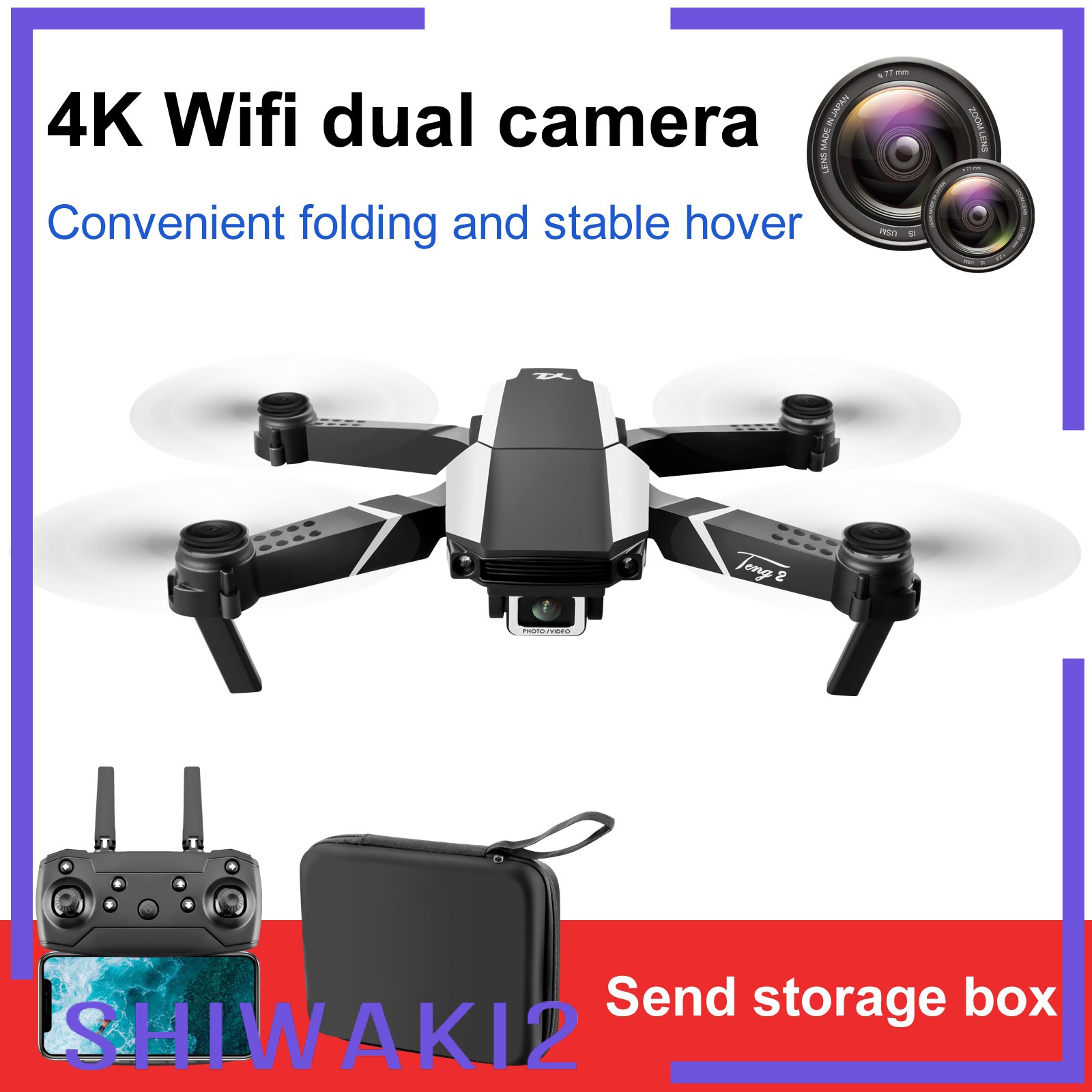 RC Flycam Điều Khiển Từ Xa Fpv Wifi Hd Camera Có Thể Gấp Gọn