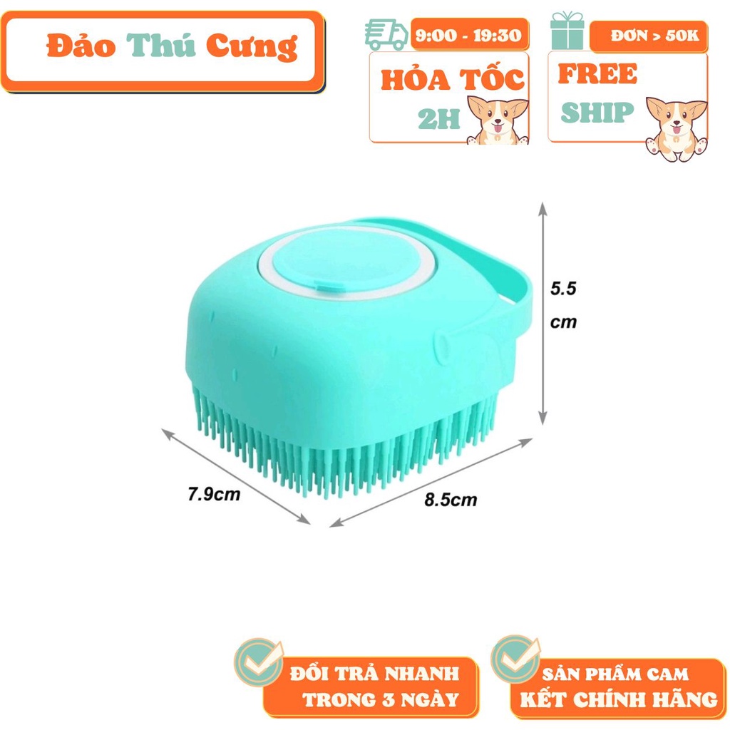 Găng tay tắm cho chó, bàn chải tắm cho chó tạo bọt
