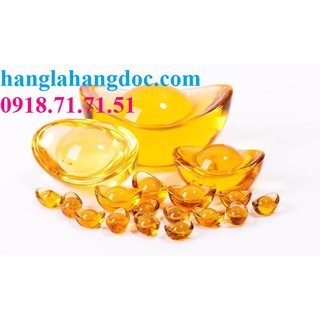 Kim nguyên bảo thỏi vàng phong thủy (dài 9cm) bằng pha lê K9, mẫu số 4