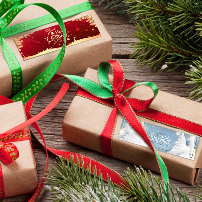 Cuộn 120 Nhãn Dán Merry Christmas Dùng Làm Quà Tặng Giáng Sinh