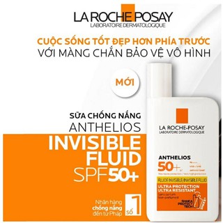 Kem chống nắng La roche posay Anthelios invisible fluid 50ml