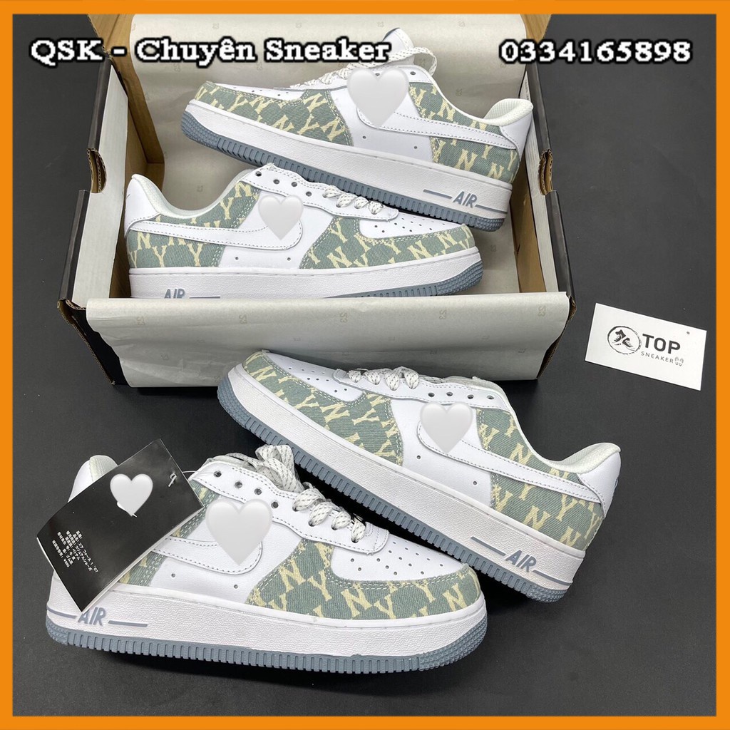 Giày Sneaker AF1 Ny Nhạt Giày Thể Thao Nam Nữ Thấp Cổ Full Phụ Kiện