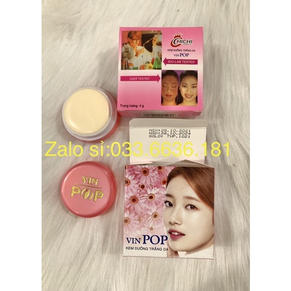 [loại 1] kem pop chi chi trắng da hủ 4g (lẻ)