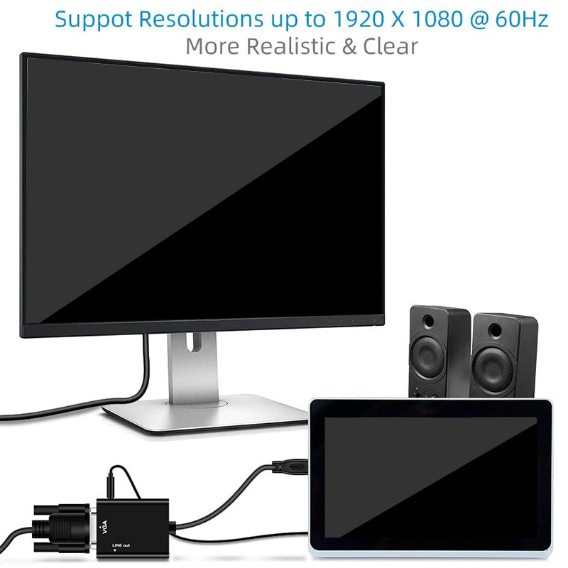 Đầu Chuyển Đổi Mini Hdmi Sang Vga 1080p Mạ Vàng Với Giắc Cắm 3.5mm Cho Laptop / Máy Tính Bảng | BigBuy360 - bigbuy360.vn