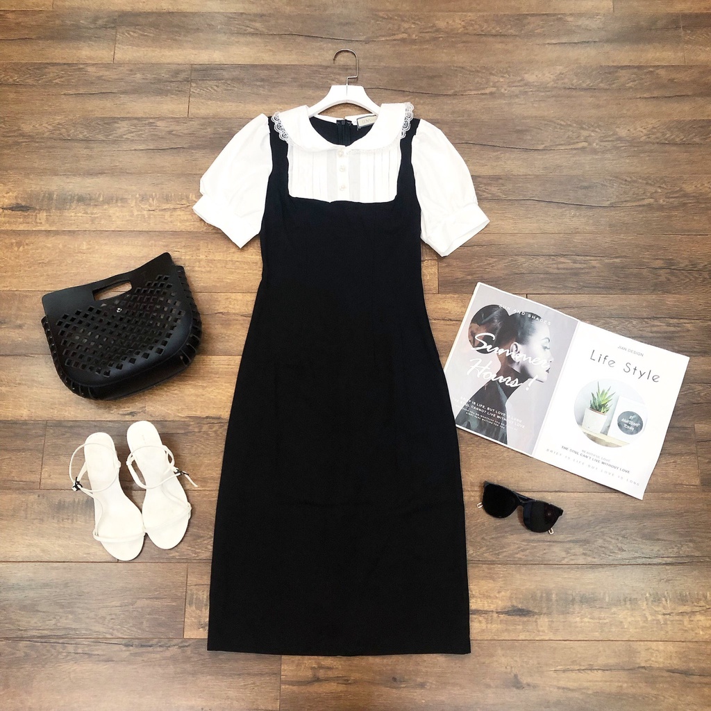 [Ảnh thật kèm video] Váy Đầm Dự Tiệc, Đi Chơi dáng chữ A cổ bèo cúc ngọc lên dáng Cực xinh- Hàng cam kết như hình | BigBuy360 - bigbuy360.vn